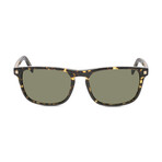 Ermenegildo Zegna // Men's Square Sunglasses // Dark Havana & Green // New