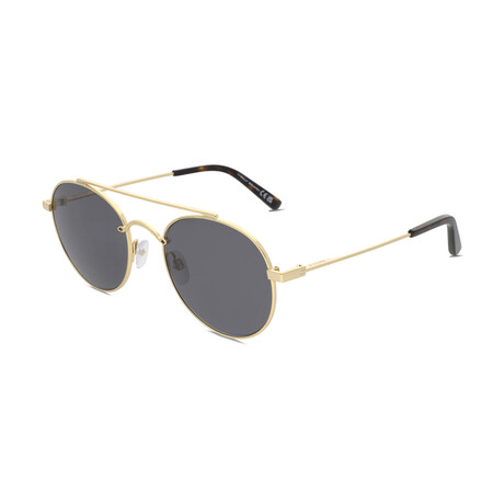 Bally // Men's Aviator Sunglasses // Shiny Deep Gold + Brown // New