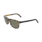 Ermenegildo Zegna // Men's Square Sunglasses // Dark Havana & Green // New