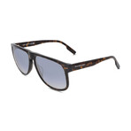 Ermenegildo Zegna // Men's Aviator Sunglasses // Dark Havana + Blue Mirror // New