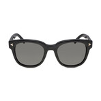 Bally // Men's H Square Sunglasses // Shiny Black + Smoke // New