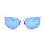 Revo // Men's Enzo Sport Wrap Sunglasses // Matte Crystal + H2O Heritage Blue Sport // New