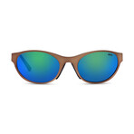 Revo // Men's Icon Oval Sunglasses // Satin Bronze + Evergreen // New