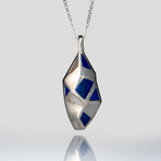 Genuine Lapis Lazuli Pendant with 18" Sterling Silver Necklace v.1