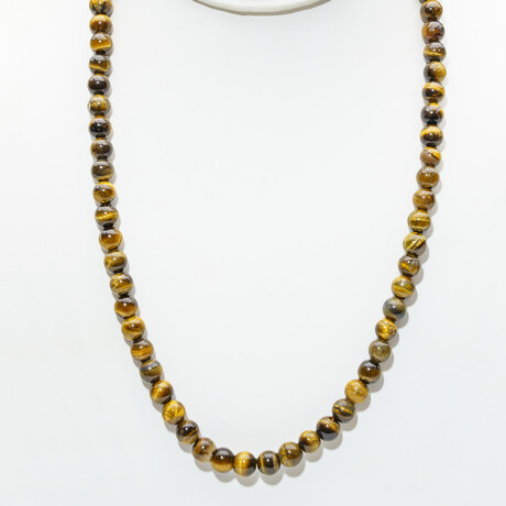 Genuine Tiger's Eye 6mm Beaded Necklace