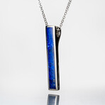 Genuine Lapis Lazuli Pendant with 18" Sterling Silver Necklace v.2