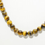 Genuine Tiger's Eye 6mm Beaded Necklace