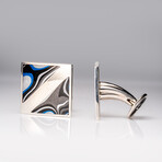 Genuine Fordite Sterling Silver Cufflinks