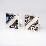 Genuine Fordite Sterling Silver Cufflinks