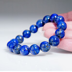 Genuine Beaded Lapis Lazuli Stretch Bracelet // 8mm