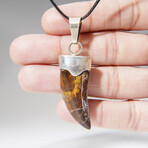 Genuine Carcharodontosaurus Tooth Pendant with 18" Cord Necklace