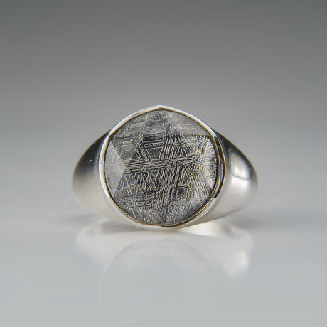 Genuine Seymchan Round Meteorite Ring // Size 12