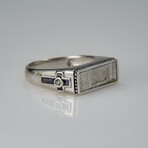 Genuine Seymchan Rectangular Meteorite Ring // Size 11