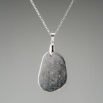 Genuine Muonionalusta Freeform Meteorite Pendant with 18" Sterling Silver Chain v.3