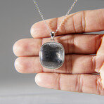 Genuine Muonionalusta Meteorite Pendant with 18" Sterling Silver Chain