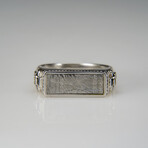 Genuine Seymchan Rectangular Meteorite Ring // Size 11