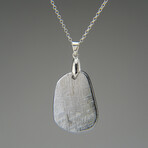 Genuine Muonionalusta Freeform Meteorite Pendant with 18" Sterling Silver Chain v.3