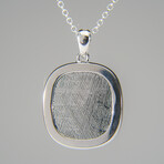 Genuine Muonionalusta Meteorite Pendant with 18" Sterling Silver Chain