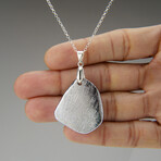 Genuine Muonionalusta Freeform Meteorite Pendant with 18" Sterling Silver Chain v.5