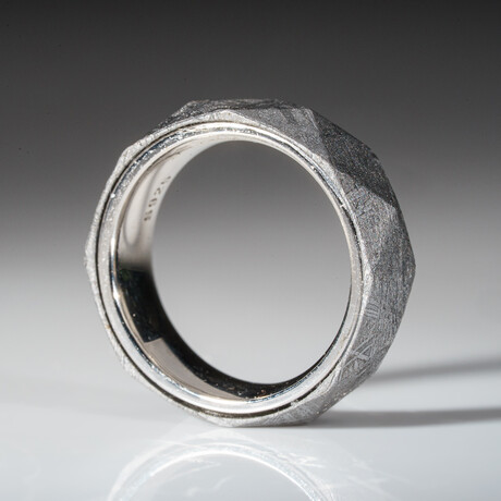 Genuine Seymchan Meteorite Banded Ring // Size 6