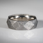 Genuine Seymchan Meteorite Banded Ring // Size 6