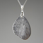 Genuine Muonionalusta Freeform Meteorite Pendant with 18" Sterling Silver Chain v.7