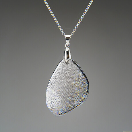 Genuine Muonionalusta Freeform Meteorite Pendant with 18" Sterling Silver Chain v.7