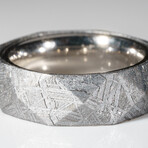 Genuine Seymchan Meteorite Banded Ring // Size 6