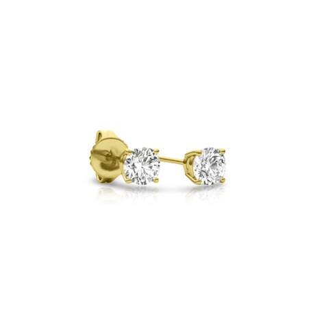 Fine Jewelry // 14k Yellow Gold Diamond Stud Earrings // New