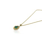 Fine Jewelry // 18K Yellow Gold + 18k White Gold Emerald + OMC Diamond Necklace // 16" // Pre-Owned