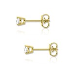 Fine Jewelry // 14k Yellow Gold Diamond Stud Earrings // New