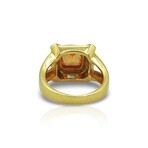 Fine Jewelry // 18K Yellow Gold Sapphire + Diamond Ring // Ring Size: 7.75 // Pre-Owned