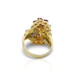 Fine Jewelry // 18K Yellow Gold Multicolor Sapphire + Diamond Ring // Ring Size: 5.75 // Pre-Owned