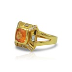 Fine Jewelry // 18K Yellow Gold Sapphire + Diamond Ring // Ring Size: 7.75 // Pre-Owned