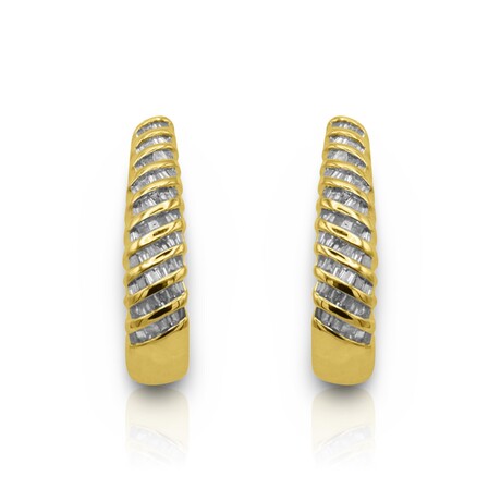 Fine Jewelry // 14K Yellow Gold Diamond Earrings I // Pre-Owned