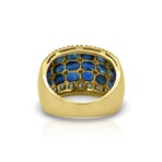 Fne Jewelry // 18K Yellow Gold Sapphire + Diamond Ring // Ring Size: 5.25 // Pre-Owned