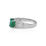 Fine Jewelry // Platinum Emerald + Diamond Ring // Ring Size: 7.25 // Pre-Owned