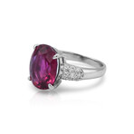 Fine Jewelry // Platinum Rubellite + Diamond Ring // Ring Size: 6.5 // Pre-Owned