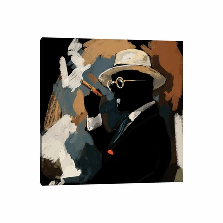 Cigar Lounge In Black by Sunflowerman (18"H x 18"W x 1.5"D)