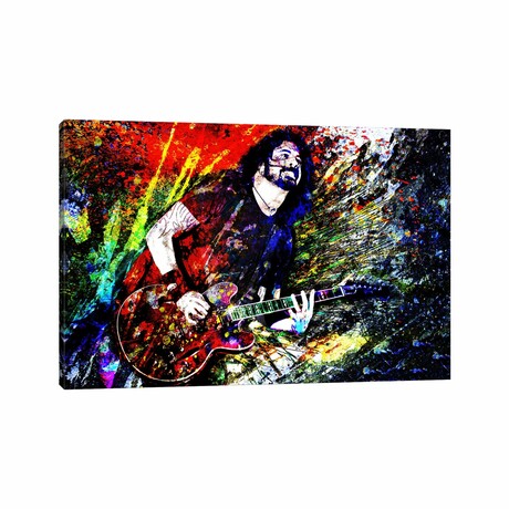 Dave Grohl - Nirvana, Foo Fighters "Everlong" by Rockchromatic (18"H x 26"W x 1.5"D)