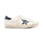 Men's Superstar Night Blue Star + Heel Tab Sneakers // Off-White + Blue (Euro: 39)