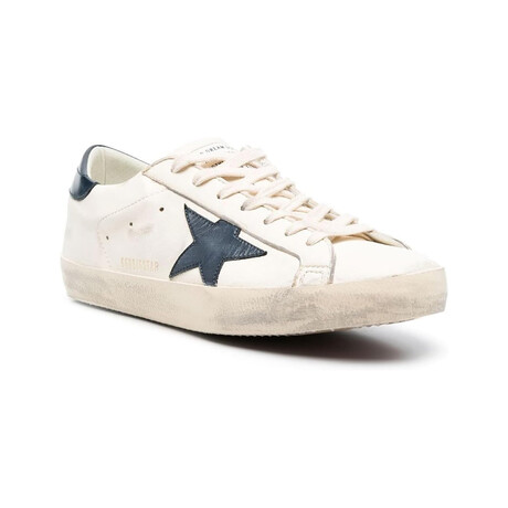 Men's Superstar Night Blue Star + Heel Tab Sneakers // Off-White + Blue (Euro: 39)
