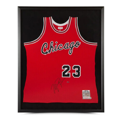 Upper Deck // Framed Michael Jordan Signed 1984-85 Chicago Bulls Mitchell & Ness Rookie Jersey