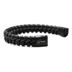 Men's Genuine Leather Braided Santa Monica Bracelet // Black (US: 8.5)