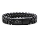 Men's Genuine Leather Braided Santa Monica Bracelet // Black (US: 8.5)