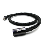 Men's Pomona Braided Premium Leather Wrap Bracelet // Black (US: 8)