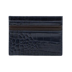 Genuine Gator Leather Slim Card Case // Navy (44)