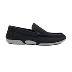 Nubuck Leather Slip-On Loafer Shoes for Men // Black (Euro: 44)