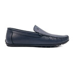 Genuine Leather Slip-On Loafer Shoes for Men // Navy Blue (Euro: 44)