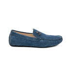 Genuine Suede Leather Slip-On Loafer Shoes with Anchor Buckle for Men // Jeans (Euro: 42)